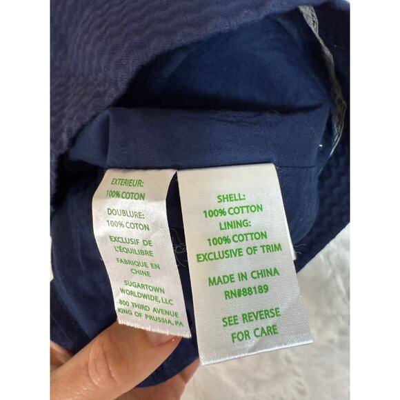 Lilly Pulitzer Valli Shift Dress Navy Blue Silver Gold Iridescent Metallic 00 - Picture 8 of 12